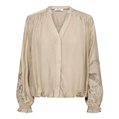 CO`COUTURE SKJORTE, DELINCC BALLOON EMB SHIRT, MINK